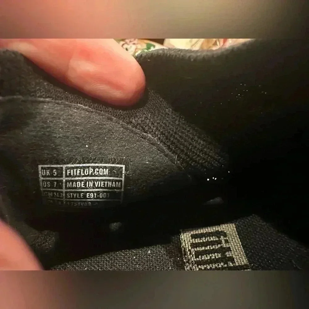 Fitflop Uberknit High Top Sneaker Slip On Shoes Comfort Cushion Women’s 7 Black - Picture 4 of 5